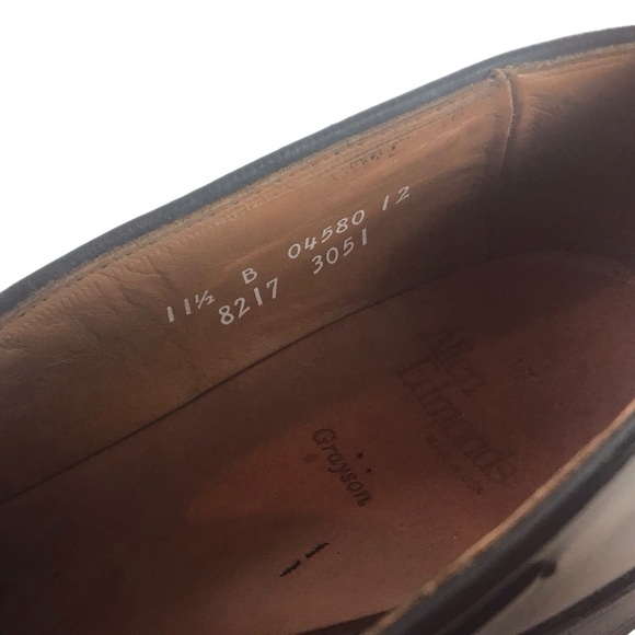 Allen Edmonds 11.5 B Handcrafted Calfskin Leather Grayson Black Tassel Loafers - Picture 12 of 12